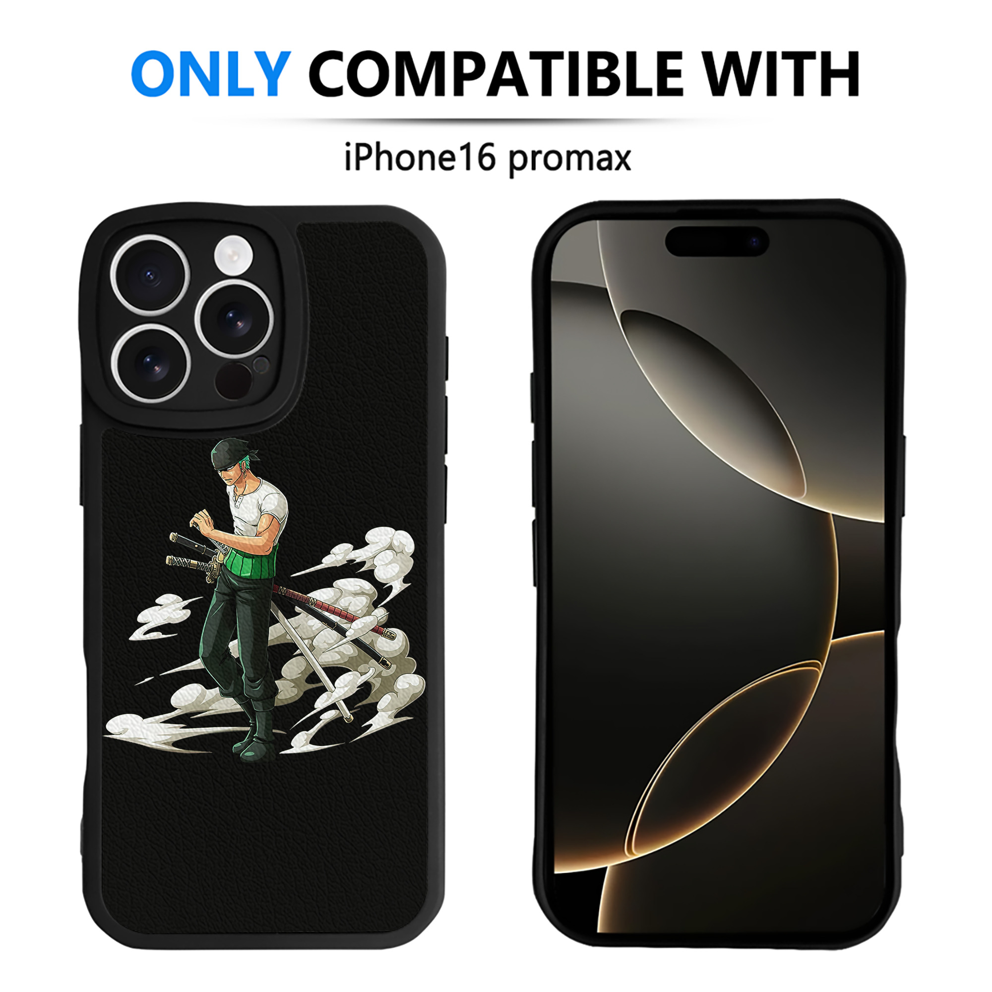 （画像用） ワンピース ロロノア・ゾロ ONE PIECE Roronoa Zoro 【iPhone 16シリーズ対応】シリコンスマホケース（レザー調） 材質：シリコン